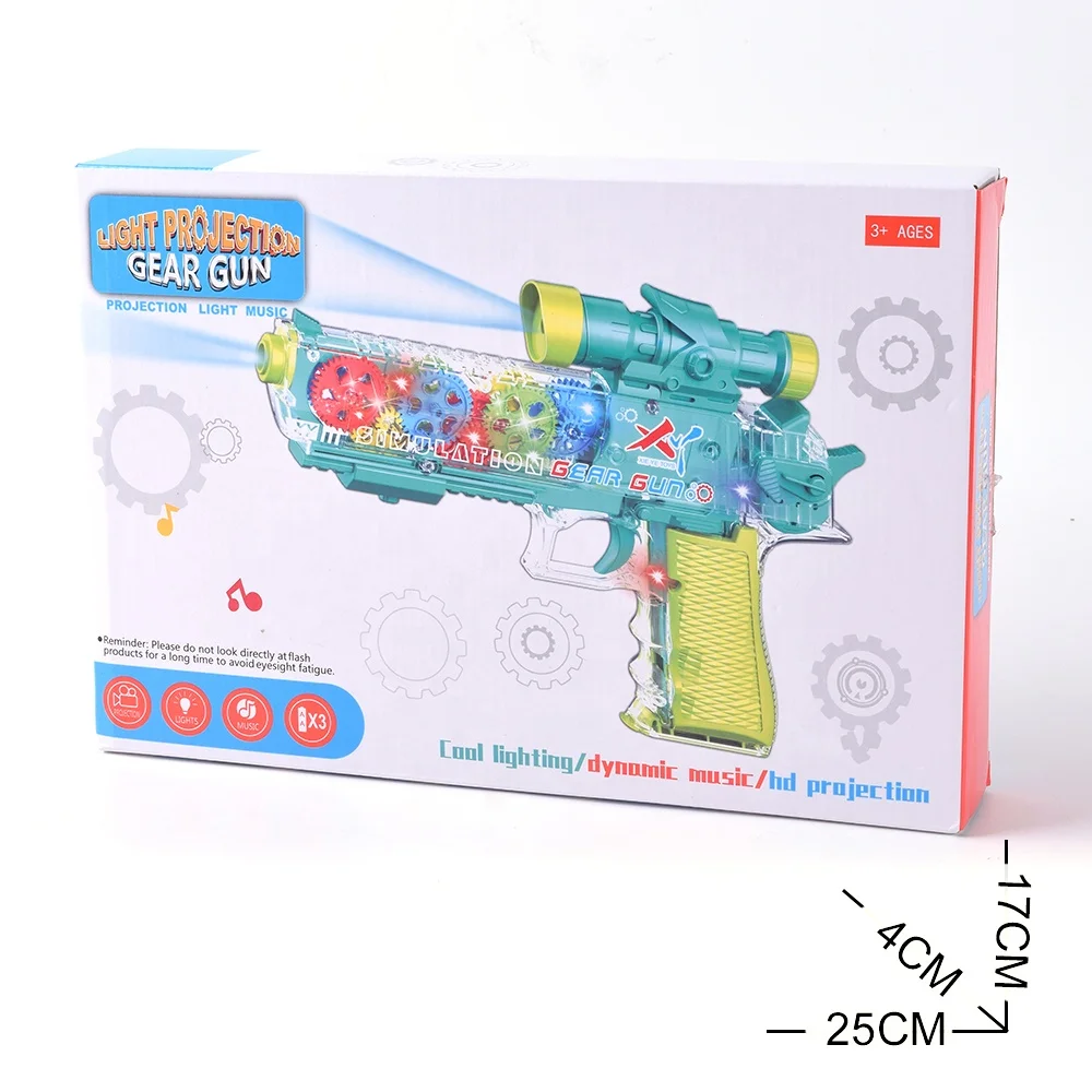 Multi Mode Switching With Light and Sounds Pistola De Juguete Transparent Gear Electric Concept Projector Gun Toys
