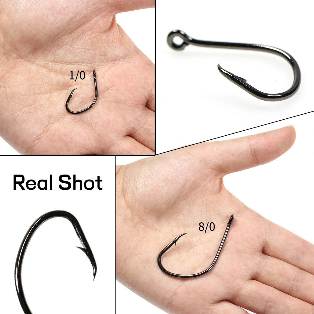 1 0 fishing hook Black 1/0 Inline Hooks for Treble Replacement which in this context means that the hook wire is a bit compressed Standard Wire Circle Hook 1/0