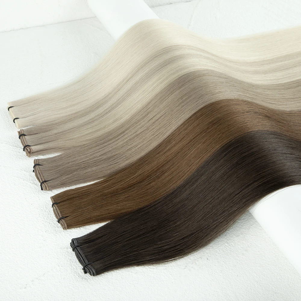 High Quality Genius Weft European 100 Remy Double Drawn Hair Genius Weft