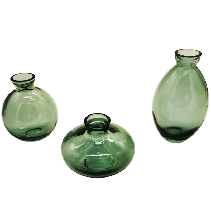 Luxurious Modern European Flower Glass Vase Set Colored Clear Wall Vase for Home Wedding Hotels Luxury Ins Artificial Flower Pot