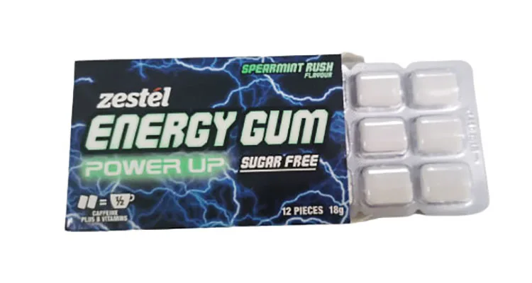 Redb-ull  Flavor Caffeinated Energy Refresh Chewing Gum Guarana Taurine Gum