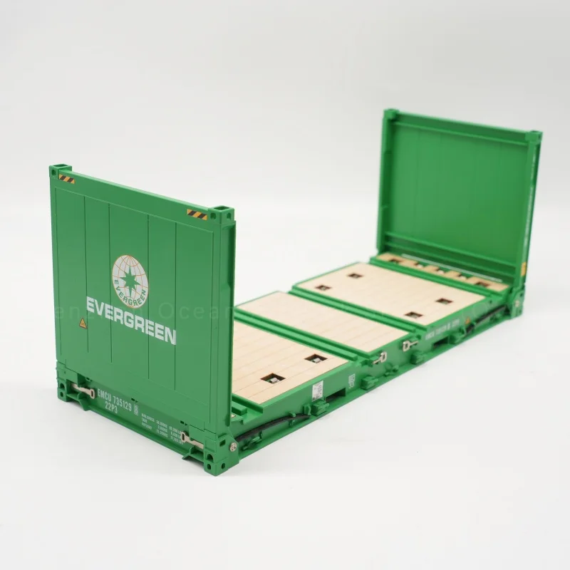 【LAC】O.A.S Container Model Factory Customized Scale1:20 Plastic Crafts Shipping Boxes EVERGREEN Flat Rack Container Model