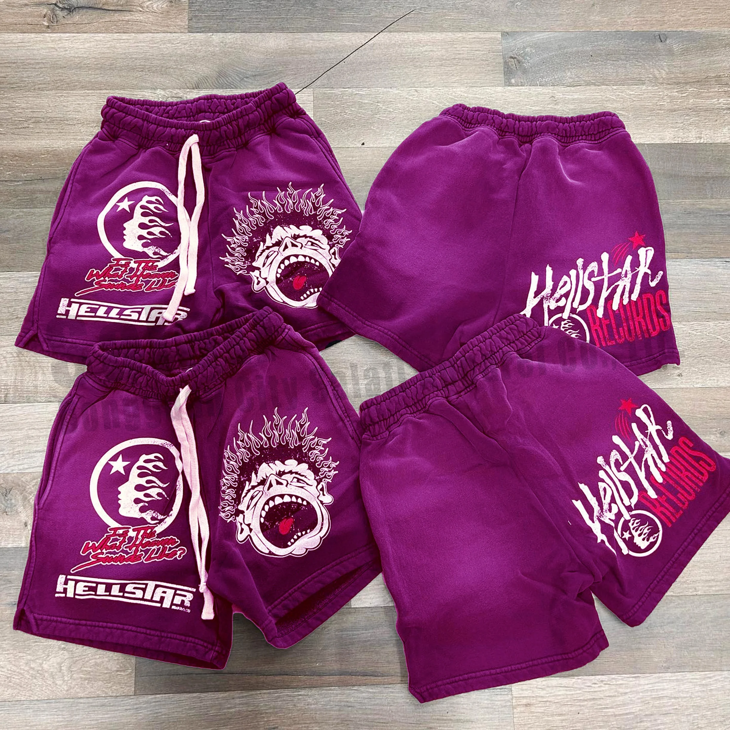 Custom Unisex Summer Sweat Shorts Heavyweight 100% Cotton Screen Printing Streetwear Vintage Sun Faded Acid Wash Shorts for Men gallery 3