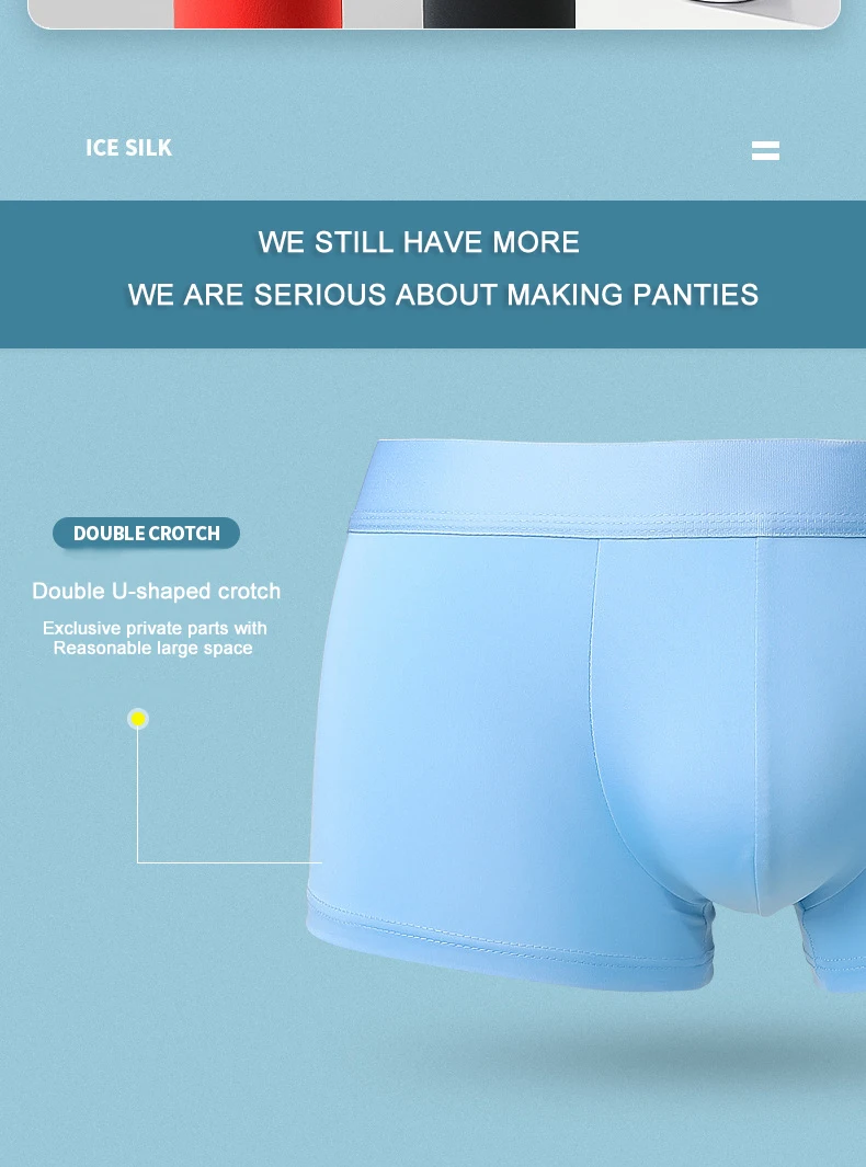 Wholesale Custom Thin Ice Silk Breathable Underwear Men Boxer Pants ...