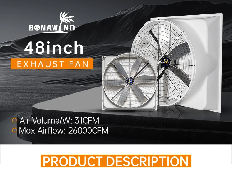 Mount Frp Exhaust Fan, 48'', Wall - detail 2