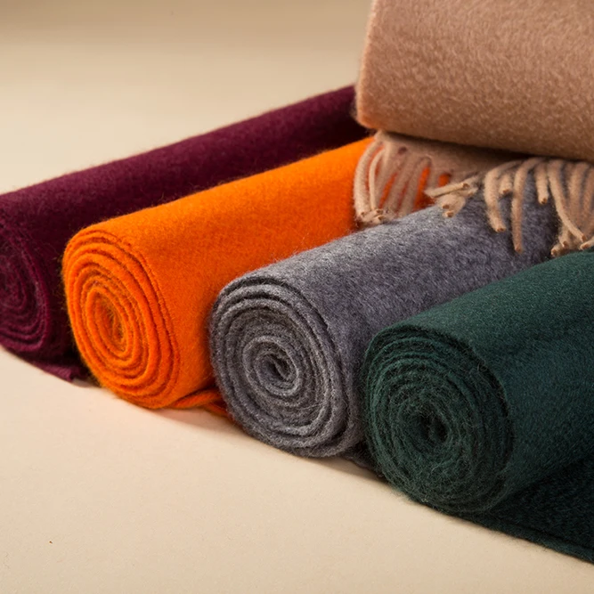 Factory  in Stock Winter New Arrival 100% Pure Cashmere Scarf Solid Italian Woven Grey Cashmere Shawl Luxury Warm Women Scarf