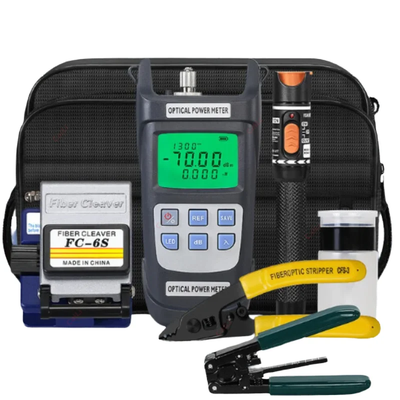 Cold Splicing Tool Set Optical Cable Tool Set fusion Splicer Optical Power Meter Red Light Pen Miller Pliers Cutting Knife