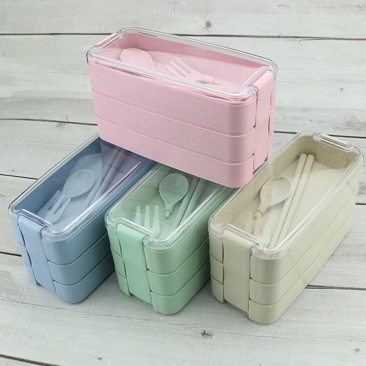 Wholesale Bento Kids Lunch Box Wheat Recyclable Bento Boxes Kitchen