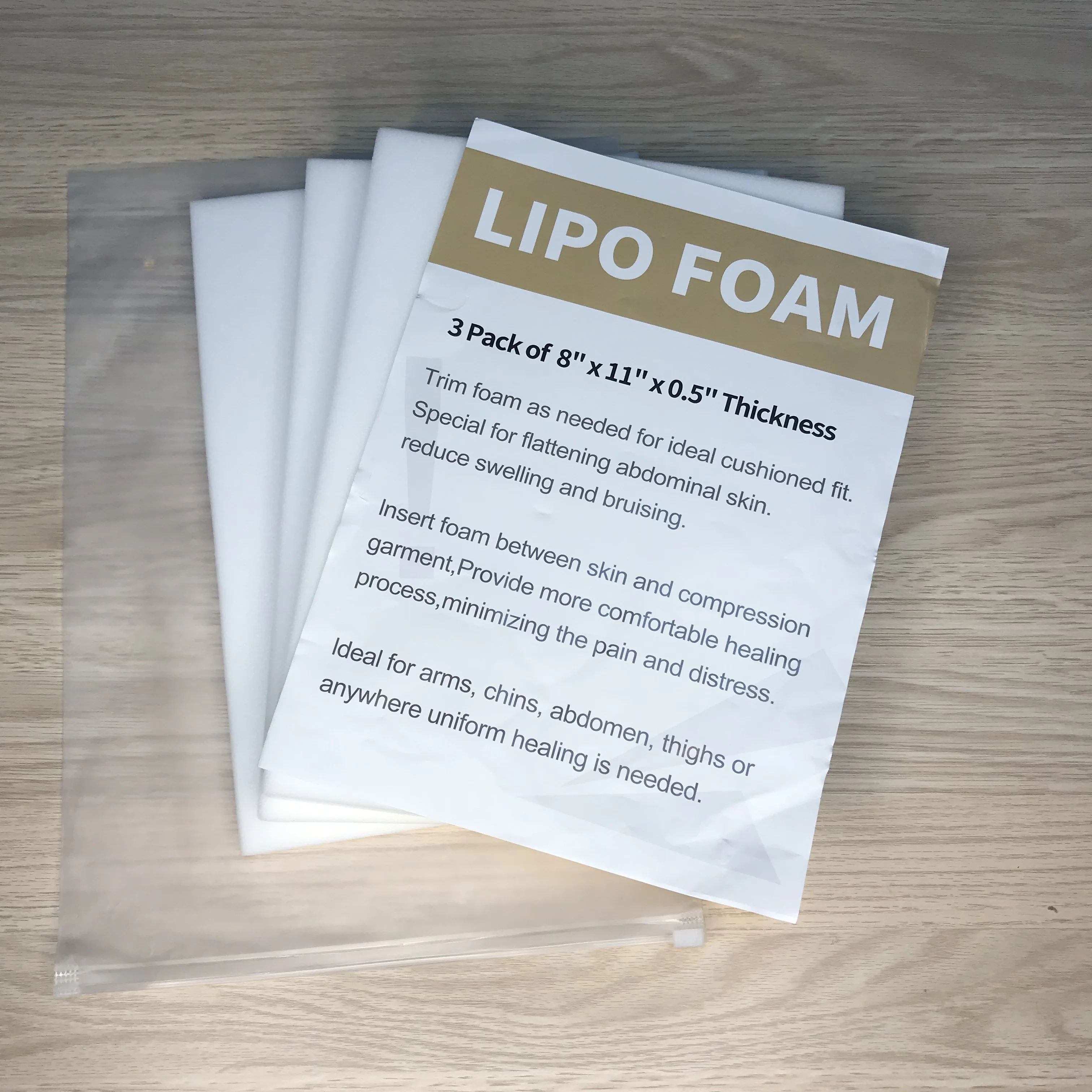3 Pack Lipo Foam Pads for Post Surgery Ab Board Liposuction