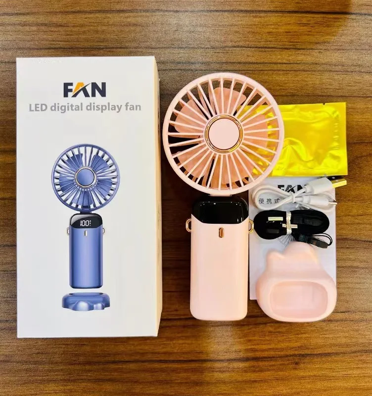 New Arrival 2 in 1 Foldable Mini Fan 3 Gear Usb Rechargeable Low Noise Fan  Folding Aromatherapy Small Electric Fan