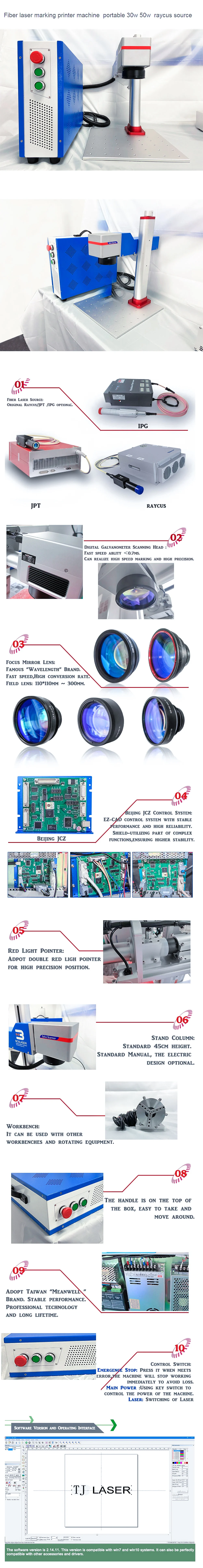 Portable Fiber Laser Marker Max Raycus 20w Fiber Laser Marking Machine Mini Laser Engraving Machine for Jewelry Cloth Metal