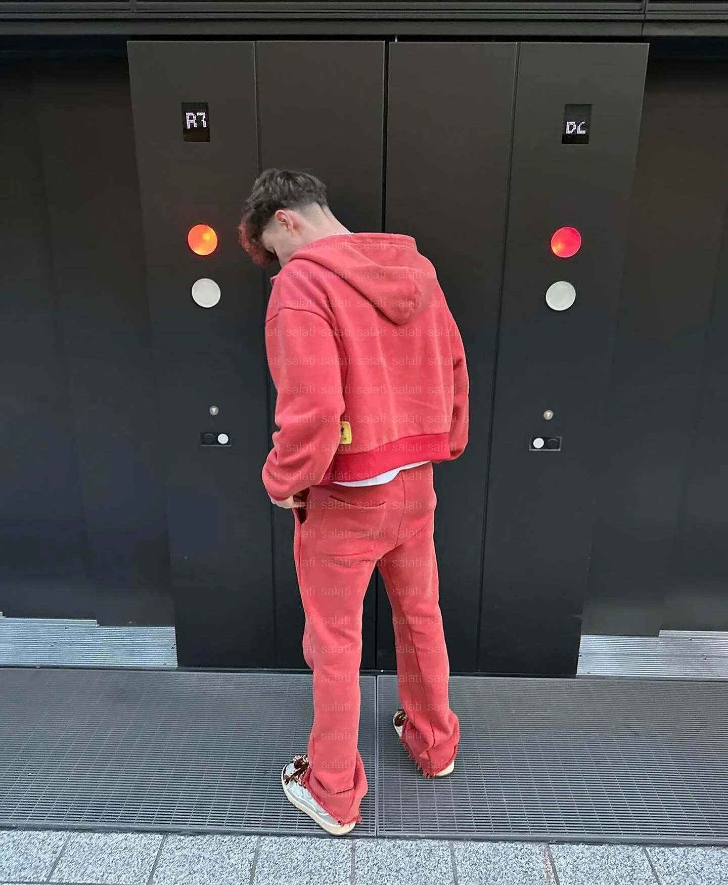 Custom Essentials 2 Piece Jogger Set Cotton Zip up Hoodie and Jogger Set Acid Wash Sweatsuits Flared Stacked Tracksuits for Men gallery 3
