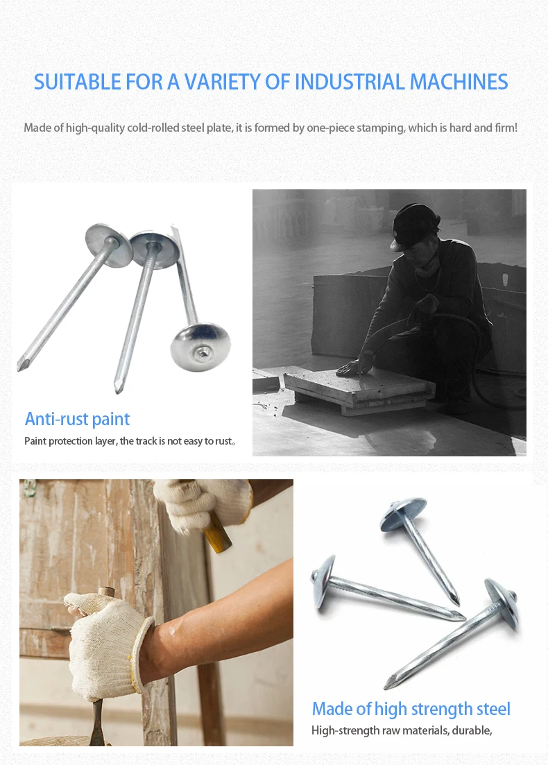 China Nail Strip Roof Sheeting Roofing Nails 25kg Box Pvc Umbrella