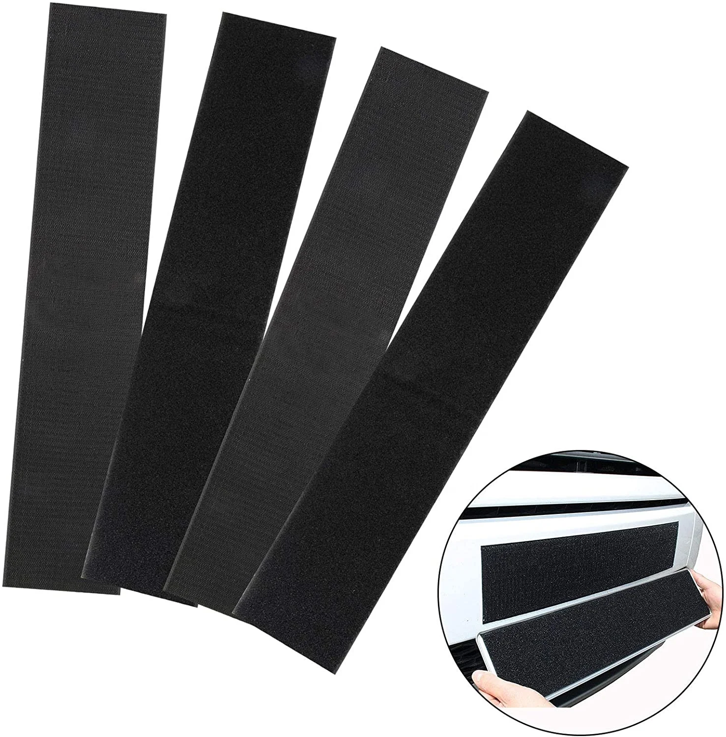 Nylon Self-Adhesive Hook & Loop Tapes for Cars License Plate Stickers Number Plate Holders Patterned Shoe & Bag Tapes