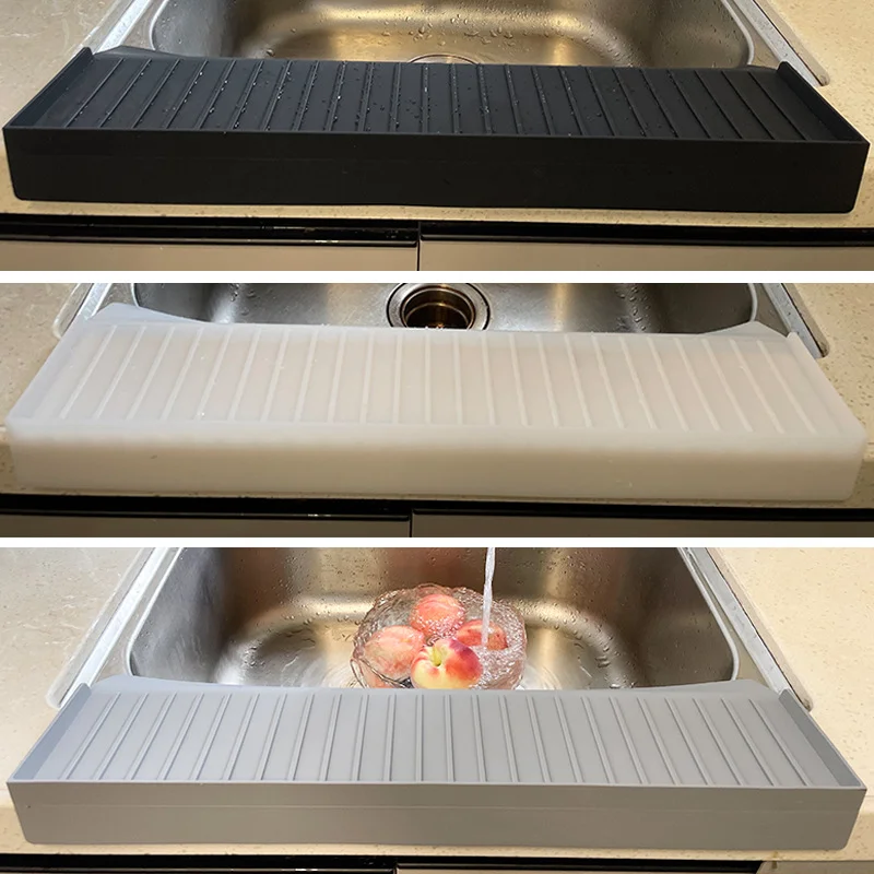 Custom Waterproof Silicone Sink Drain Mat Faucet Guard Draining Mat for Kitchen Sink