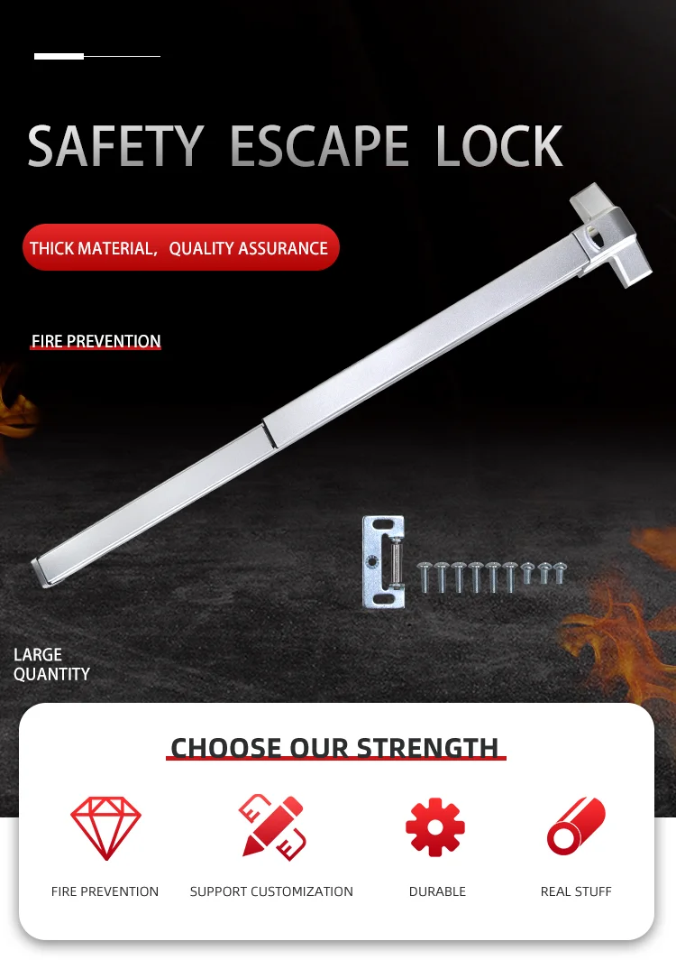 Panic Exit Hardware Fire Exit Push Panic Bar And Lock Exit Device Anti ...