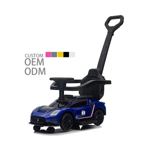 Licensed Push Children Ride on Car Trolley Handle Yellow With Wheel Horn Music and Storage Box Unisex