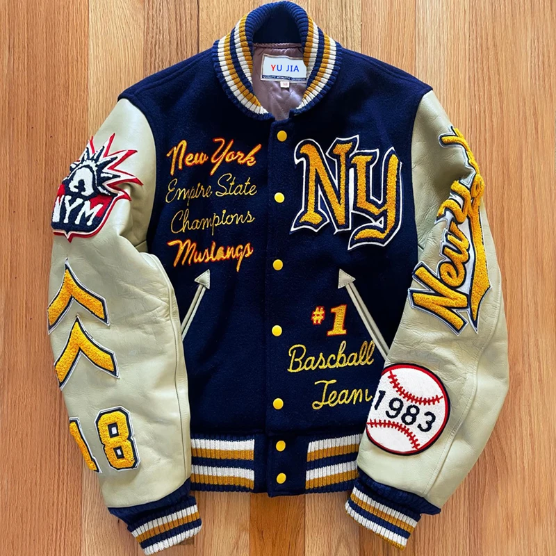 Custom Chenille Embroidery Patch Baseball Jackets Vintage Letterman ...