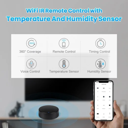 Tuya WiFi IR Remote Control Hub with Temperature and Humidity Sensor IR Universal Controller