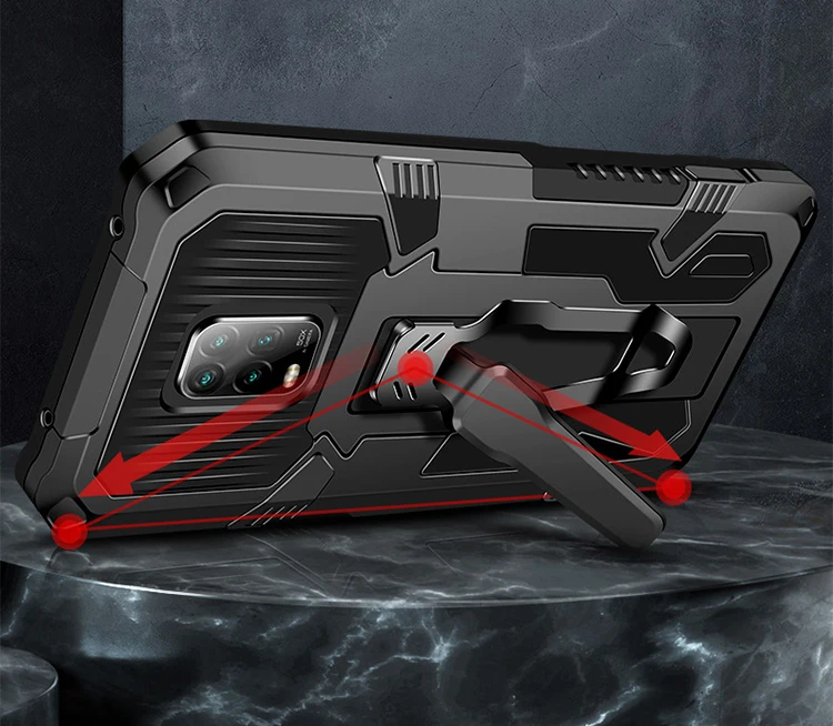 Coque Antichoc Xiaomi Redmi 14C à Bague Magnétique - Mayaxess Rouge - Français