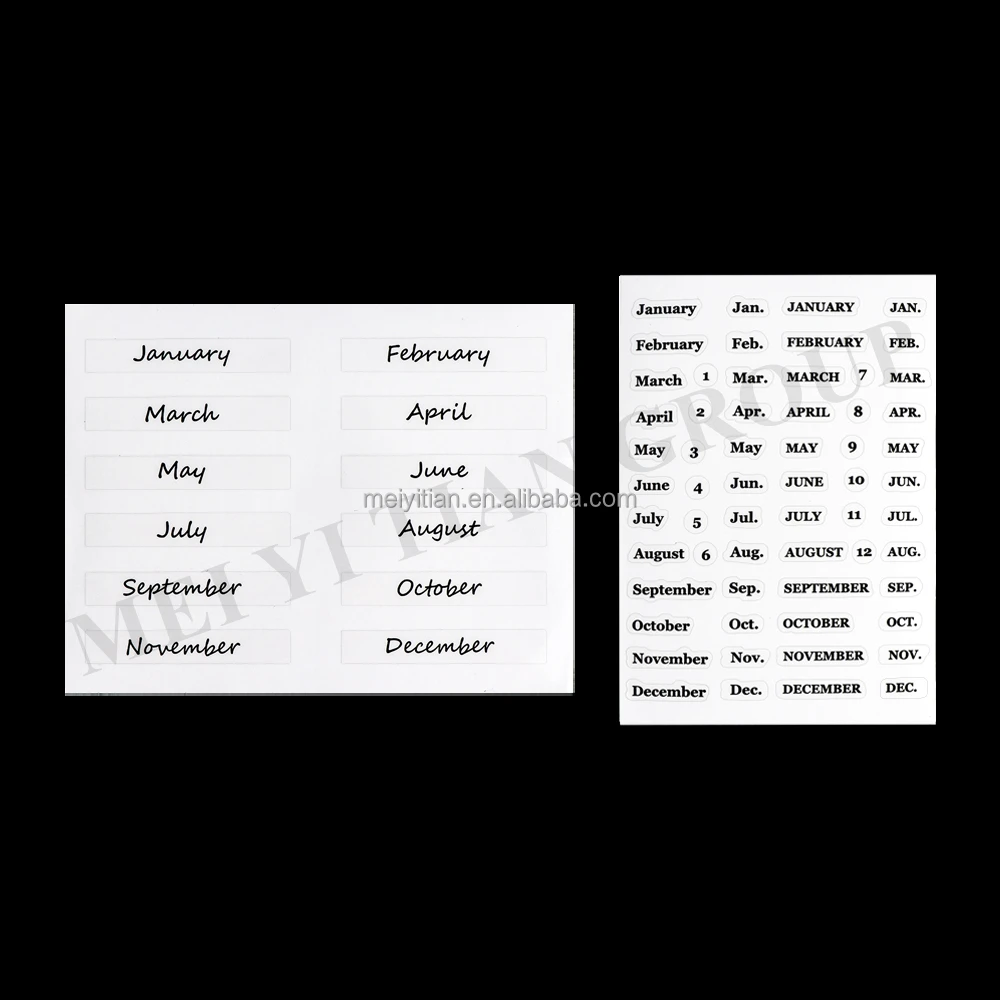 Monthly Planner Stickers – 10 Sheets, 480pcs Clear Black & White Tab Stickers, Removable Waterproof Vinyl Labels