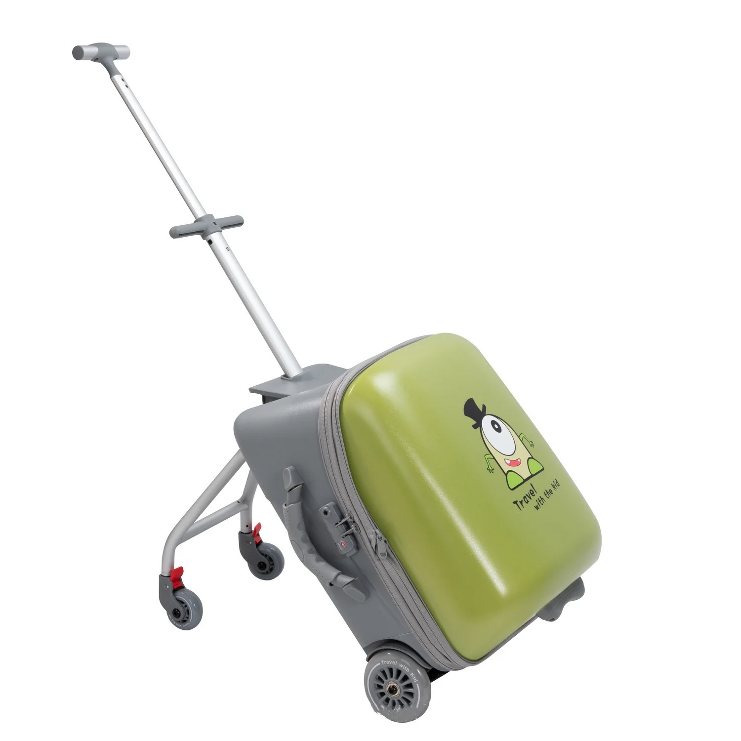 ALL PASS New Children Cartoon Sit in Luggage Baby's Travel Boarding Luggage  with Guardrail Baby Stroller Suitcase Luggage