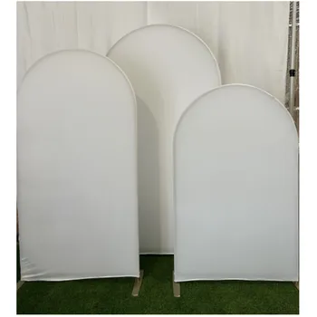 Arched Backdrop Stand Cover Set of 3PC White Polyester Elastic Circle Birthday Party Baby Shower