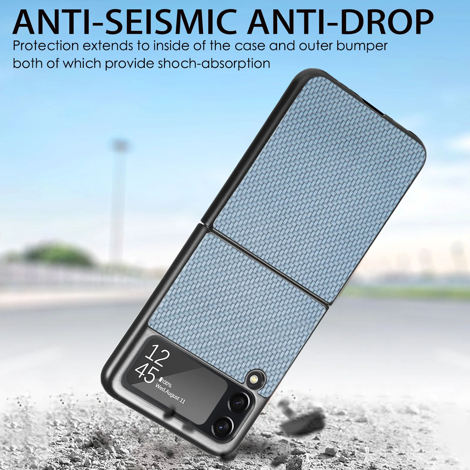 Foldable Hard Phone Shell Case for Samsung Galaxy Z Flip 3 Anti Slip Mobile Phone Cover for Samsung Z Flip 3