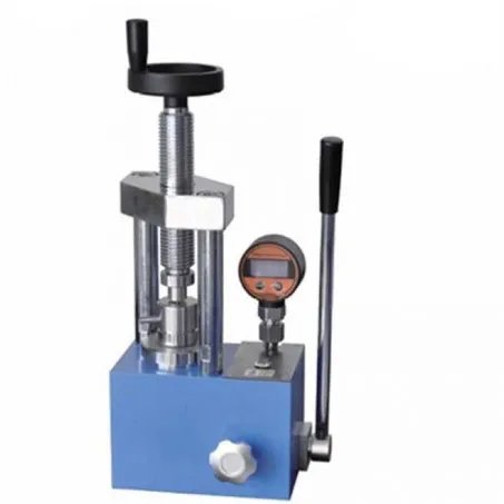 15T Desktop Manual Powder Pellet Press for Powder Pressing with Double Display Pressure Gauge