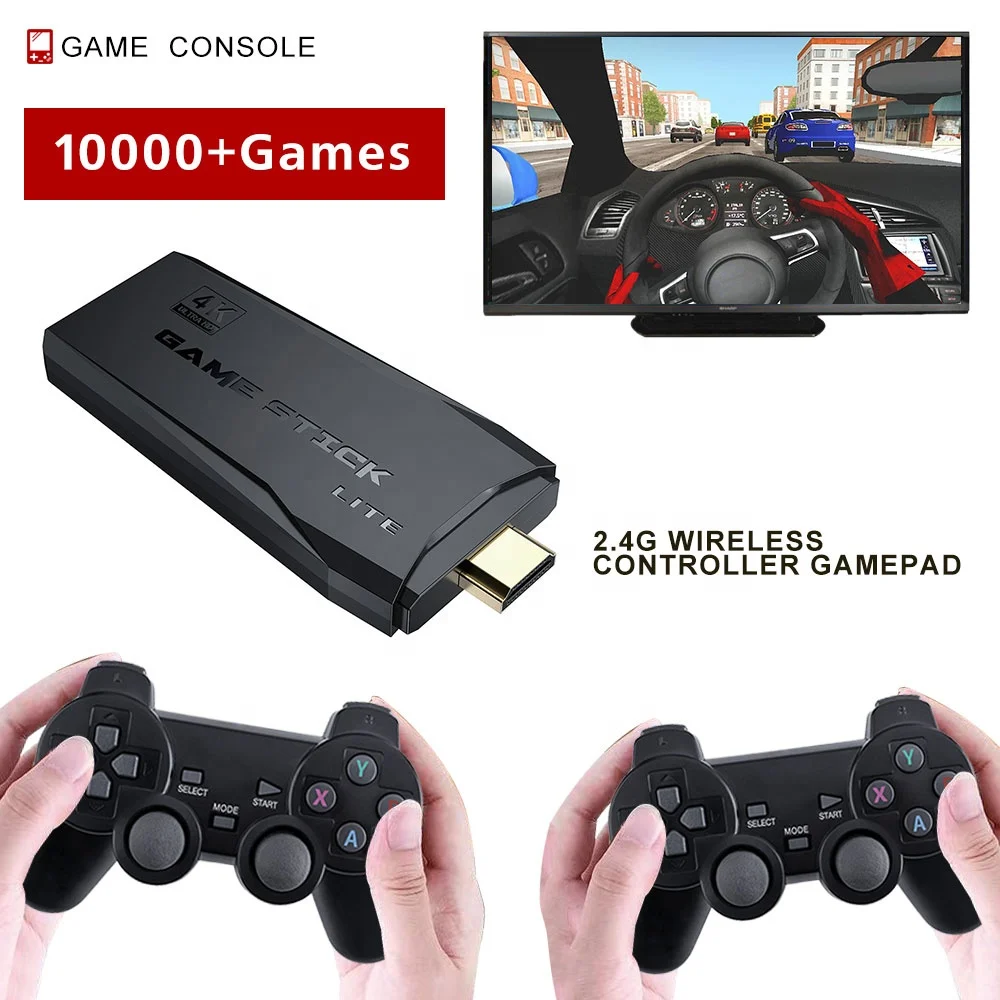 2021 Amazon Newest Dropshipping M8 4K HD TV Video Game Double 2.4G Wireless Gamepad Controller 3D Game Console 64G 10268games