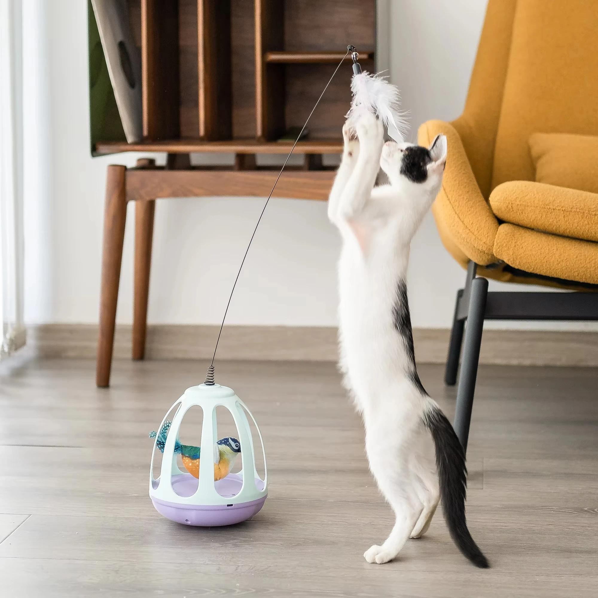 New Cat Toy Tumbler Feather Tickling Stick Automatically Tickling Cat Kitten Self High Bored Baby Cat Supplies manufacture