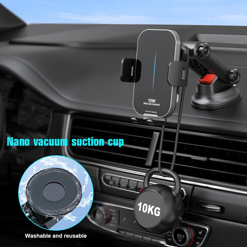 Top Selling Products in Alibaba Auto Alignment Wireless Charger Phone Cradle 15W Fast Wireless Car Charger Holder