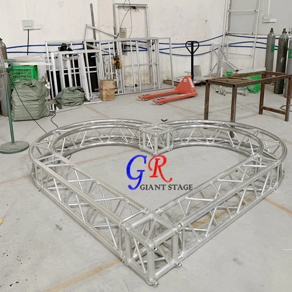 Heart Customized Arch Curved Roof Background Event Aluminum Stage Truss