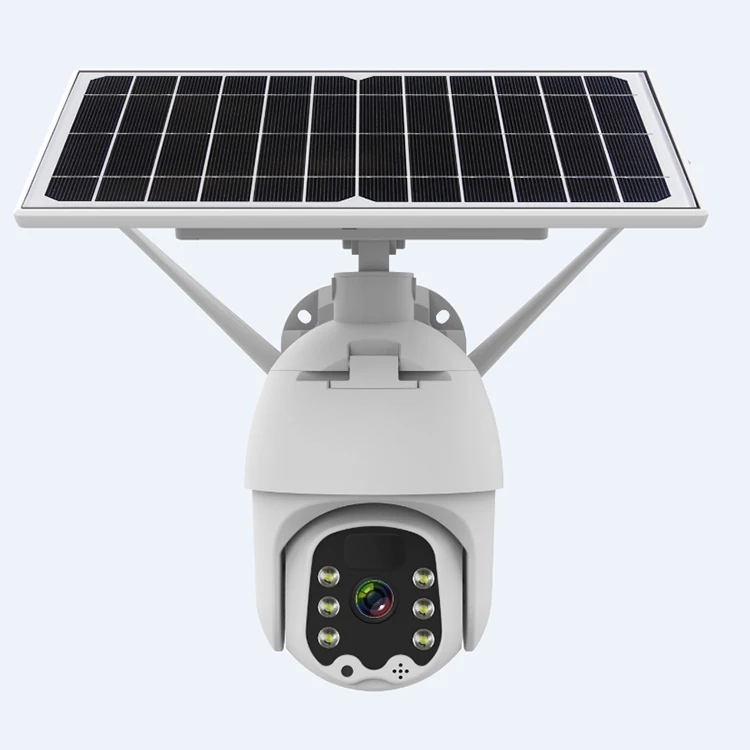 Solar Powered Wireless Outdoor Security Camera Low-Power Consumption Ptz outdoor Camera With PIR Detection