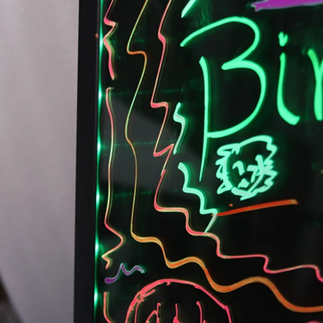 New Advertising  Display LED Drawing Writing Board Diy with Fluorescent Marker Pens Erasable LED Message Menu