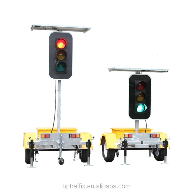 Smart Temporary LED Light Solar Portable Traffic Signal with Trailer