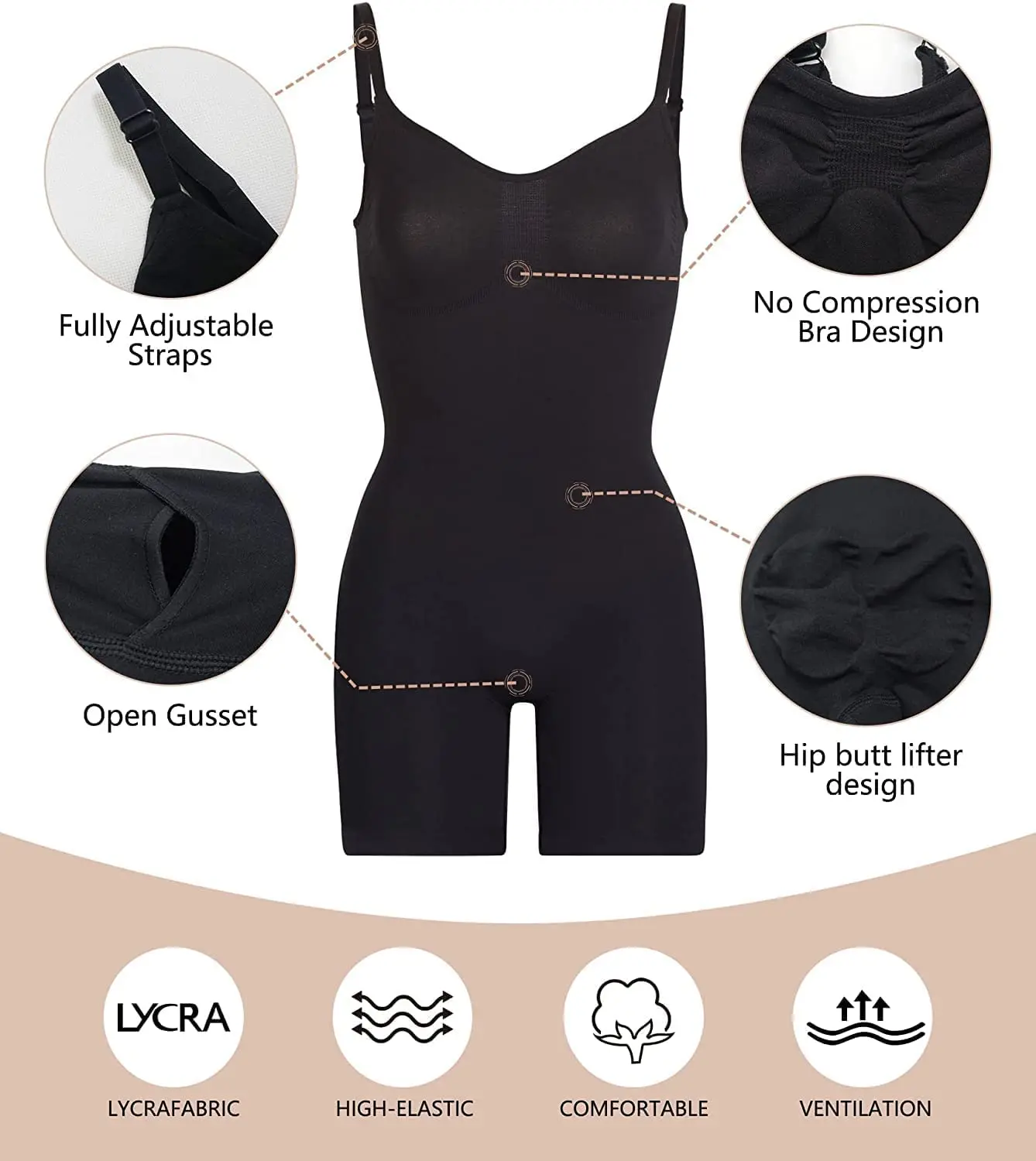 Hb Shaper Free Sample S-3xl Bodysuit For Women Tummy Control Shapewear ...