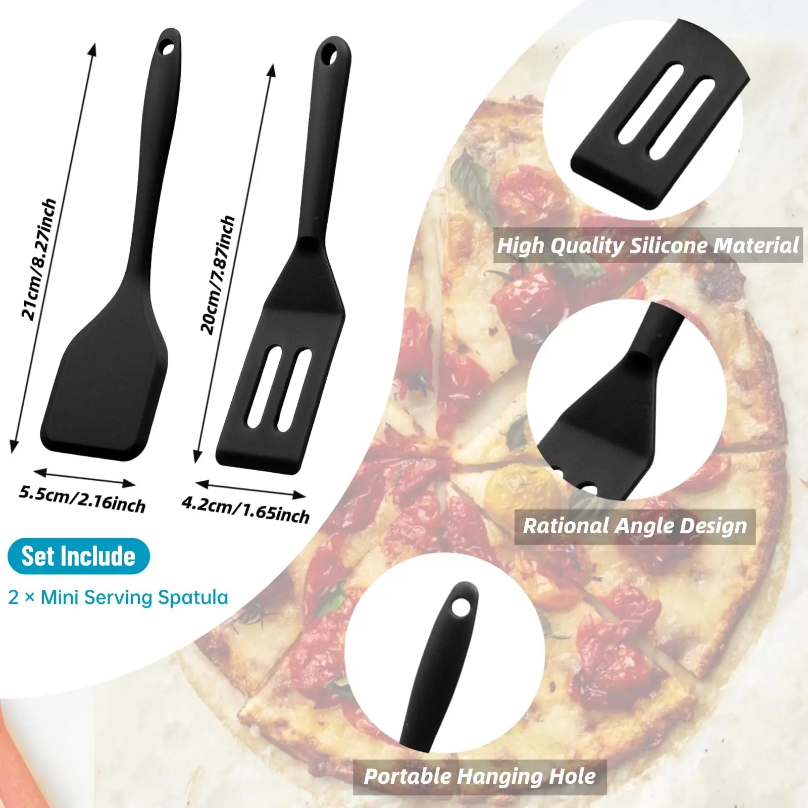 Mini Silicone Spatula Set Flexible Non Stick Serve Turner Heat Resistant Cooking Spatula Kitchen Utensil
