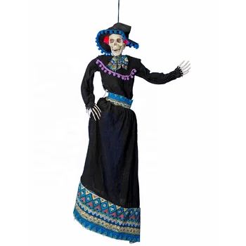 Halloween and Day of Death decor Animated Hanging Dancing Lady in Skirt Halloween Prop Yard Haunted House Party Decoration