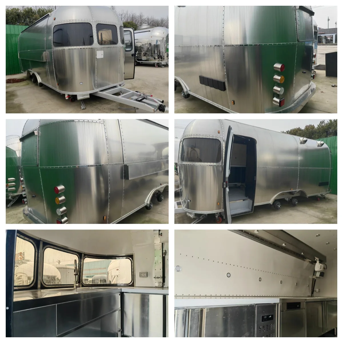 Maiche SL-6Q Stainless Steel Air Stream Food Truck European Standard Outdoor Street Trailer for Coffee Ice Cream Pizza supplier