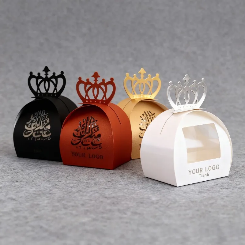 Caixa de Papel Reciclável e Apropriada para Alimentos, ideal para o Ramadan e o Natal, para Embalagem de Doces, Lanches, Chocolate, Bolos e Pães