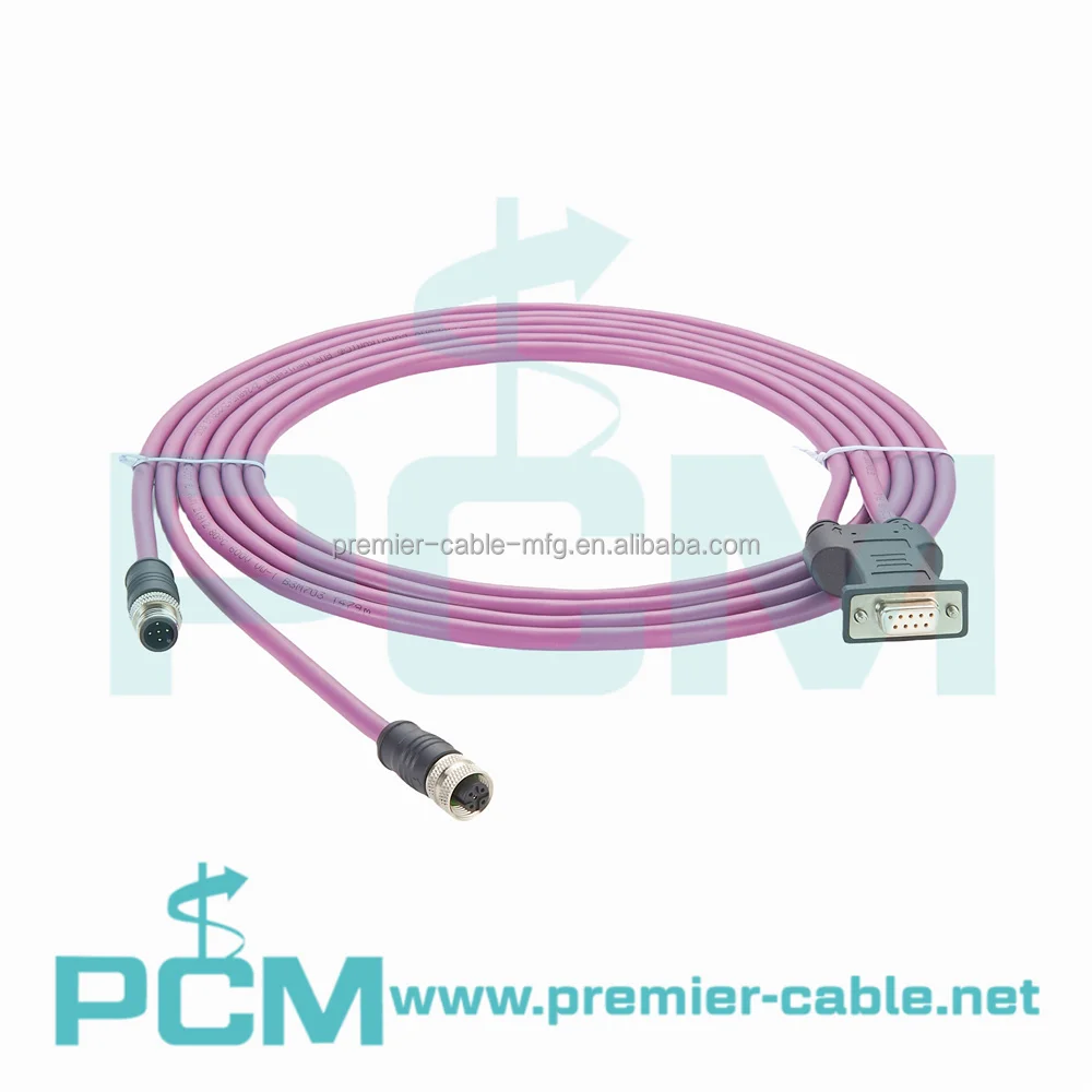 CANopen PLC Controller M12 to DB9 Bus Connector Cable manufacture