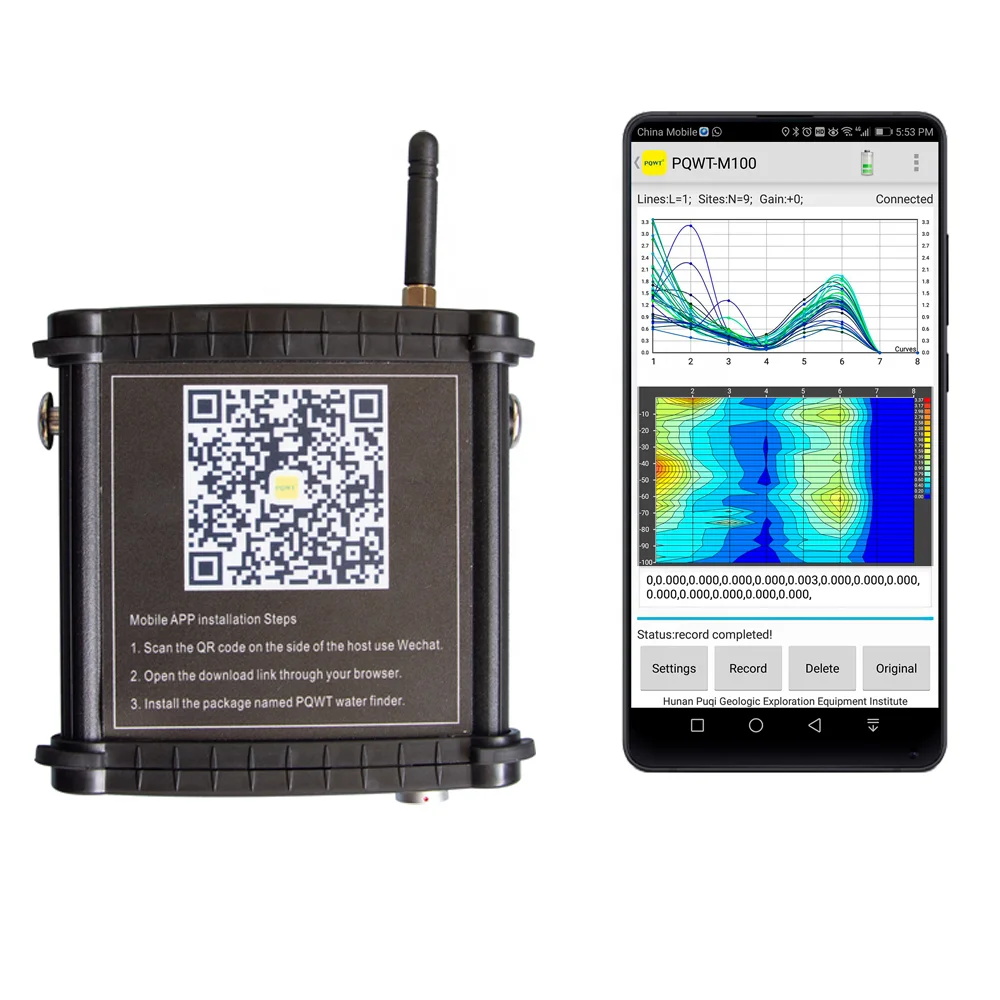PQWT-M100 мобильного телефона подземный детектор воды высокой точности локатор