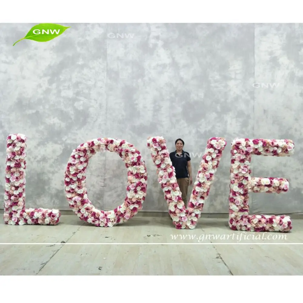 GNW artificial flower letters for events decor