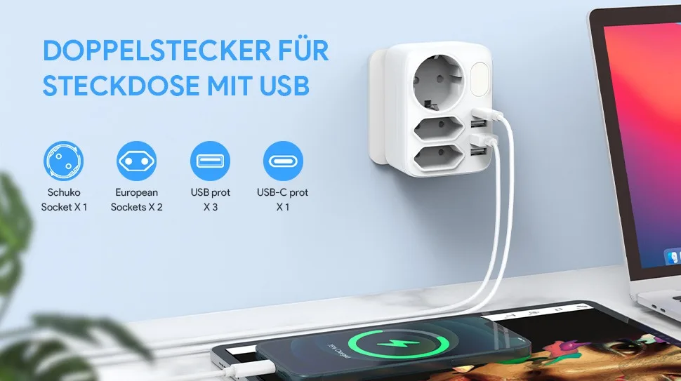 8 in 1 socket with usb
