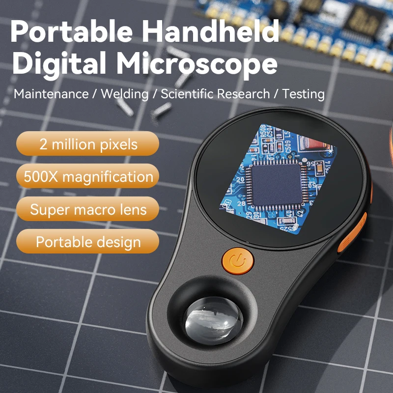 ANESOK 370  LED Mechanical Microscope Digital Children Magnifying Glass HD 2.0 Inch Screen Advanced Microscope for PC Computer