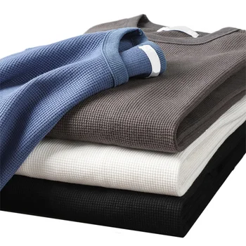 Finch Garment 2022 new high quality custom solid tshirts men waffle fabric 100% organic cotton plain t shirt