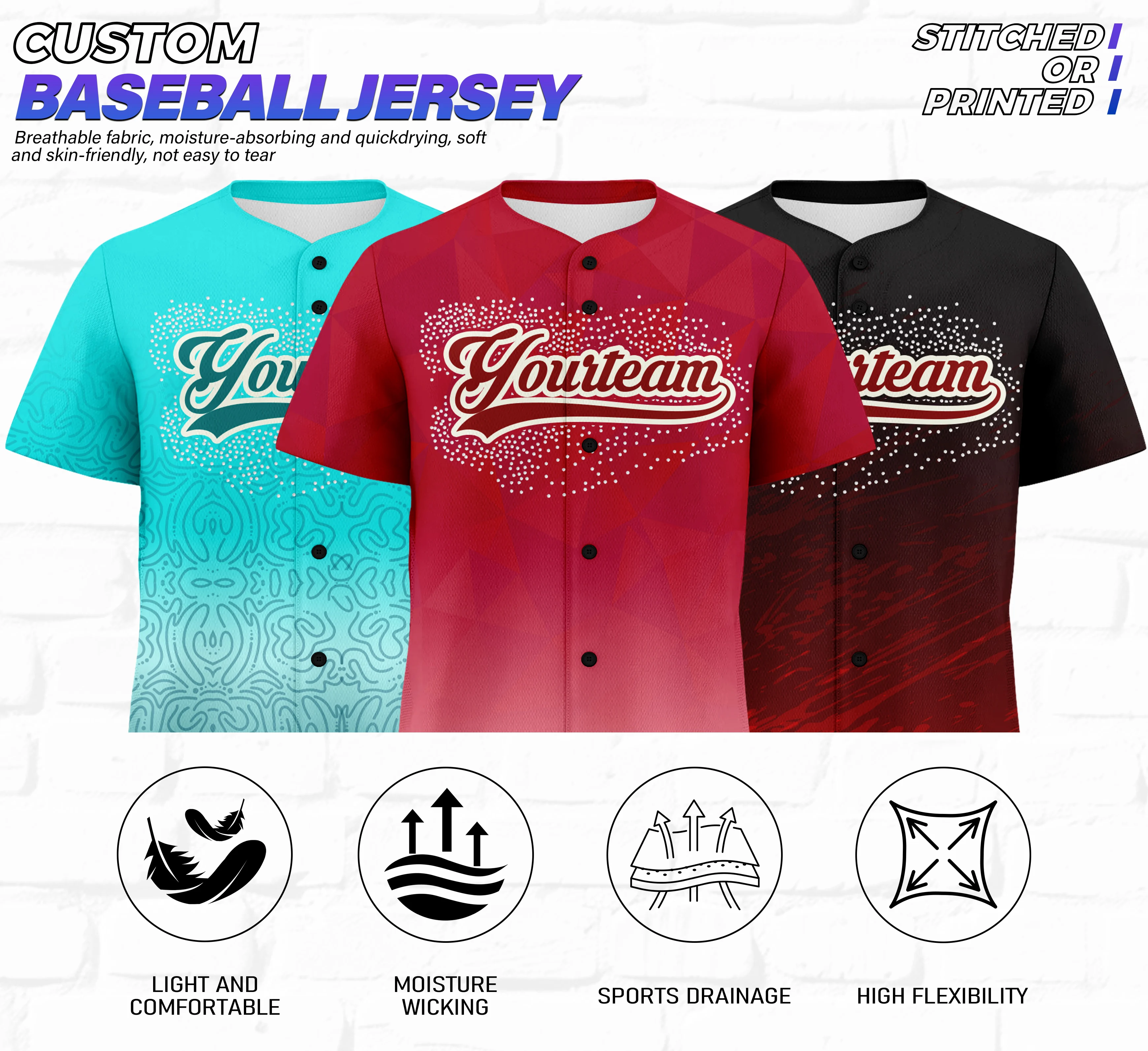 シャツ Rhinestone Baseball Jersey (Medium) Free Custom Hotfix Rhinestone Baseball Shirt Sublimation