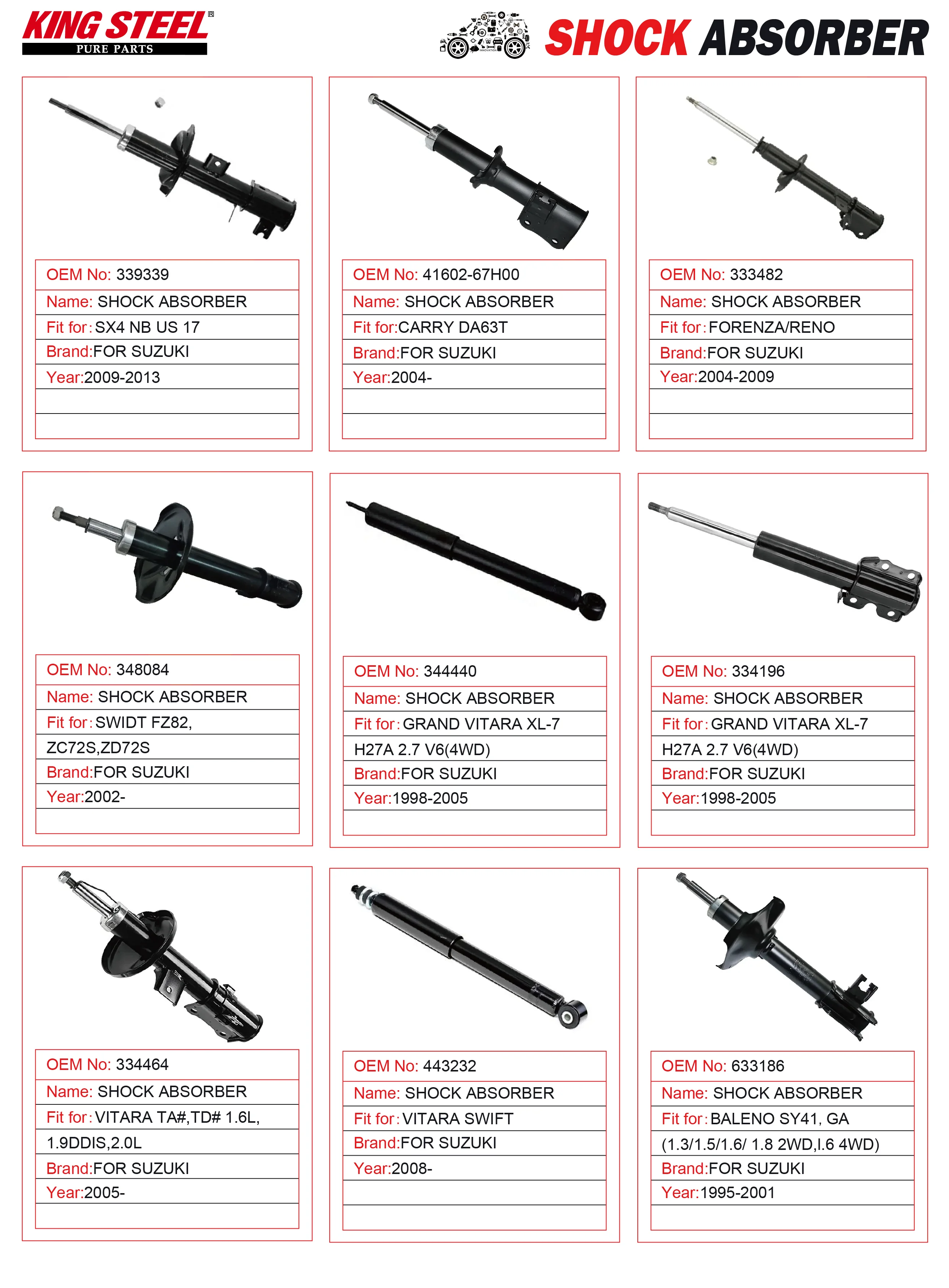 OEM 48510-80026 48510-80057 48510-80058 48510-80090 Car Parts for