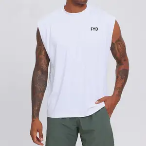 OEM Fitness Sportswear O-Neck Plain Tank Top Sleeveless Tshirt Breathable Workout Sports Tank Top Gym Athletes Tank Top for Men